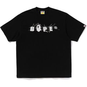 WRINKLE BAPE LOGO RELAXED FIT TEE MENS